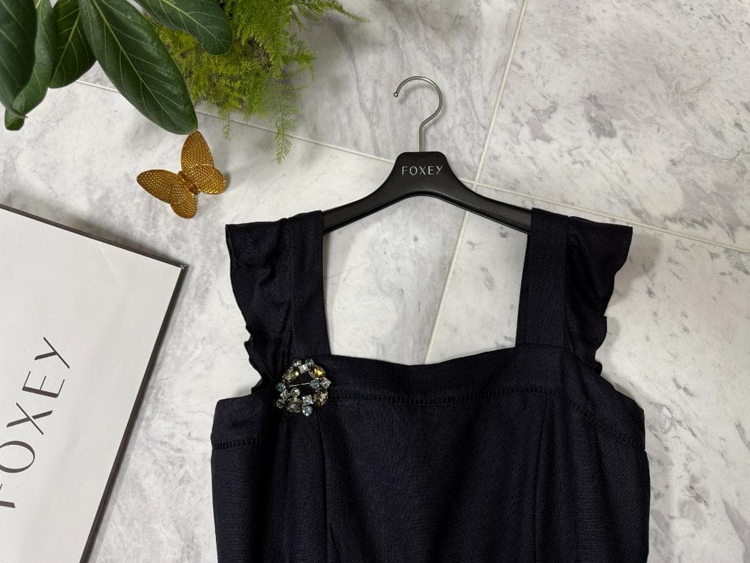 未使用★掲載商品★FOXEYフォクシー トリアセテート ロゴファスナー希少42