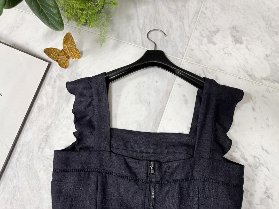 未使用★掲載商品★FOXEYフォクシー トリアセテート ロゴファスナー希少42