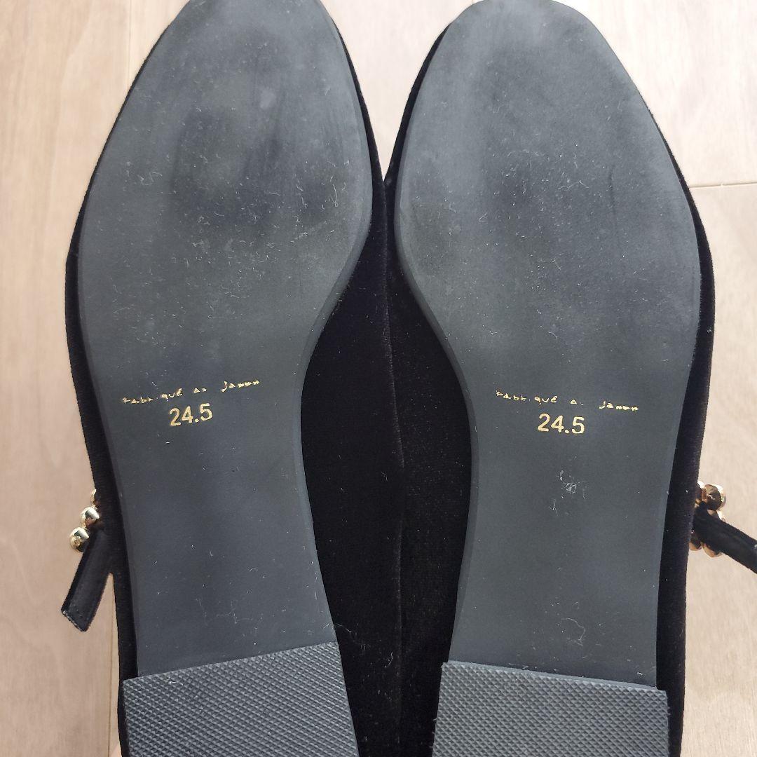 エマフランシス ビジューストラップ メリージェーン ブラックベルベット