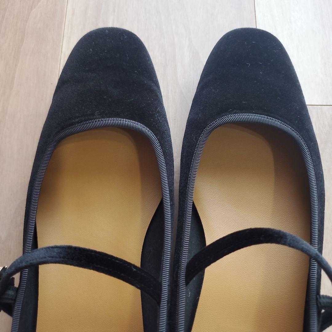 エマフランシス ビジューストラップ メリージェーン ブラックベルベット