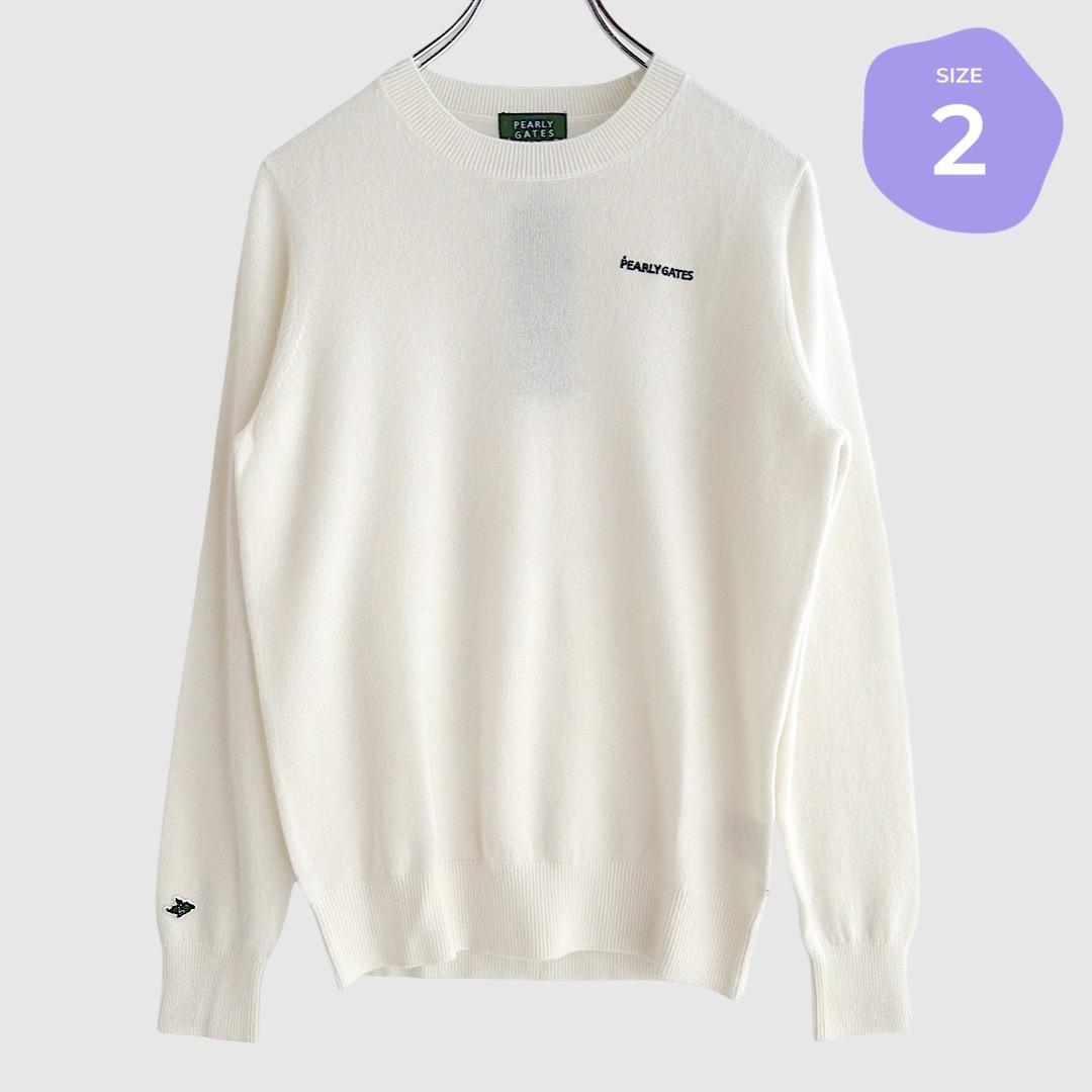 453 パーリーゲイツ 定価33,000円 カシミヤ100％ ニット 白 2 L