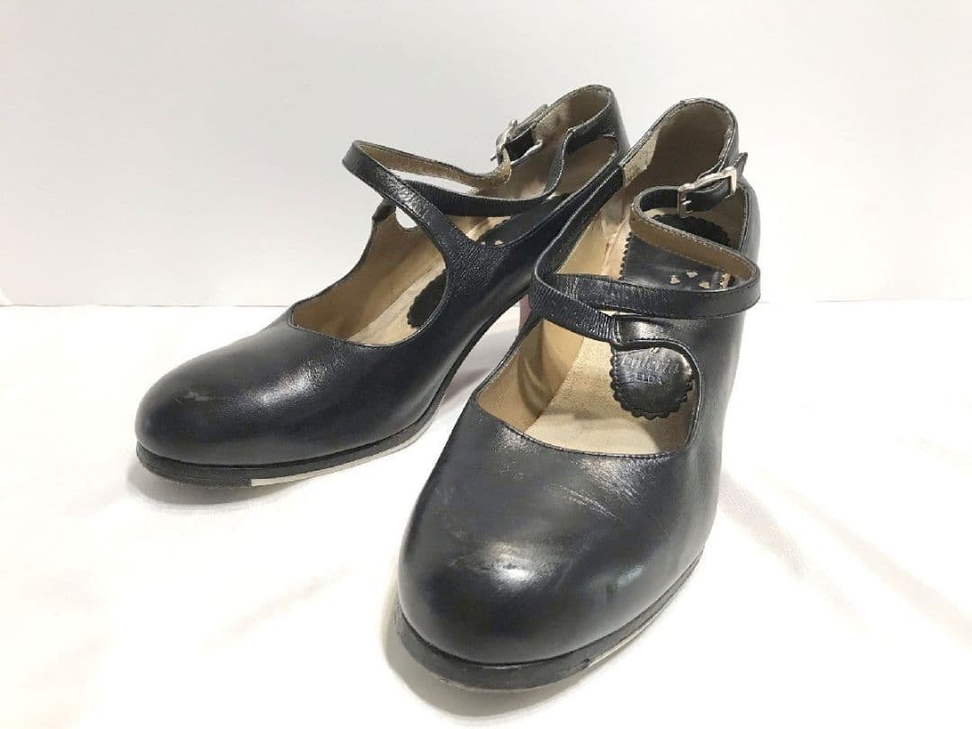 ブレリアbuleria フラメンコシューズ パンプス37ハーフ 23.5cm黒系