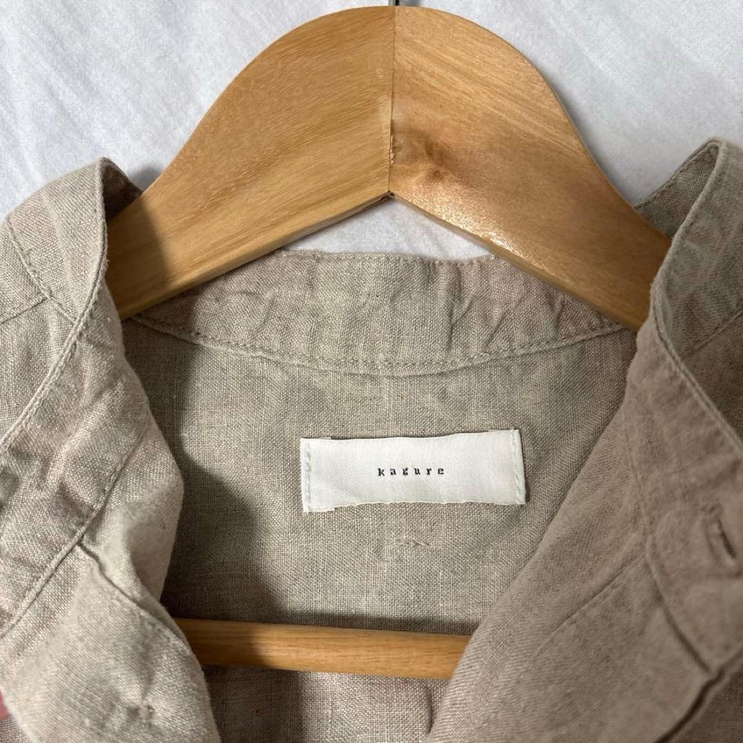 かぐれ/リネンハーフスリーブオールインワン