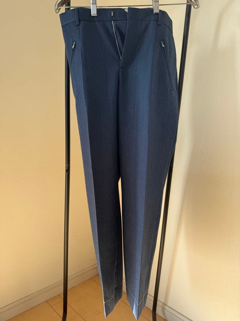 国内正規品　メゾンマルジェラ　ネイビー スラックス ジッパーポケット付き