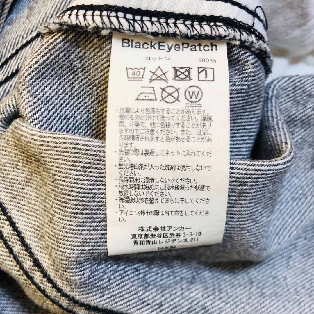 【激レア】ブラックアイパッチ デニムジャケット 総柄Gジャン グラフィック L
