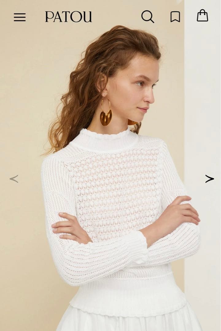 パトゥ　PATOU ホワイト編み込み