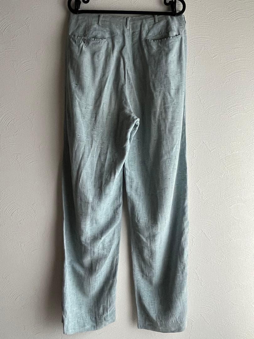 50s スラックス 絣 リネン レーヨン