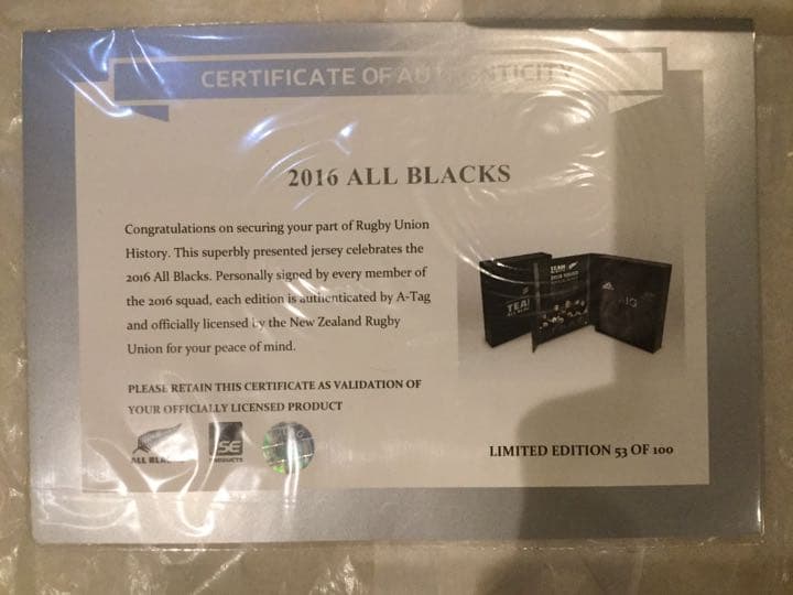 オールブラックス2016代表31選手+コーチ直筆サインジャージ スペシャルBOX