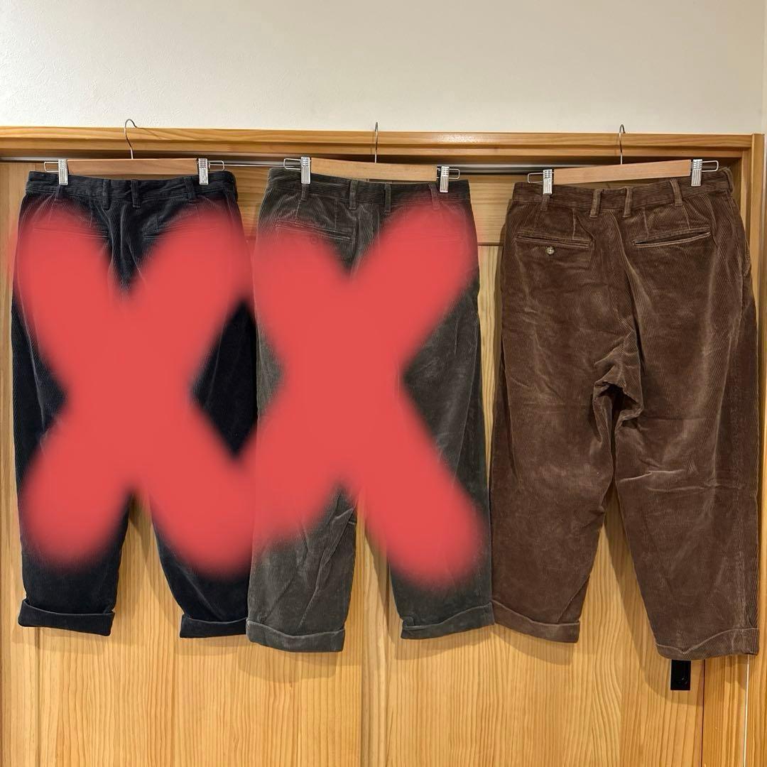 BEAMS+ ビームスプラス 2タック コーデュロイパンツ 太畝 ブラウン日本製