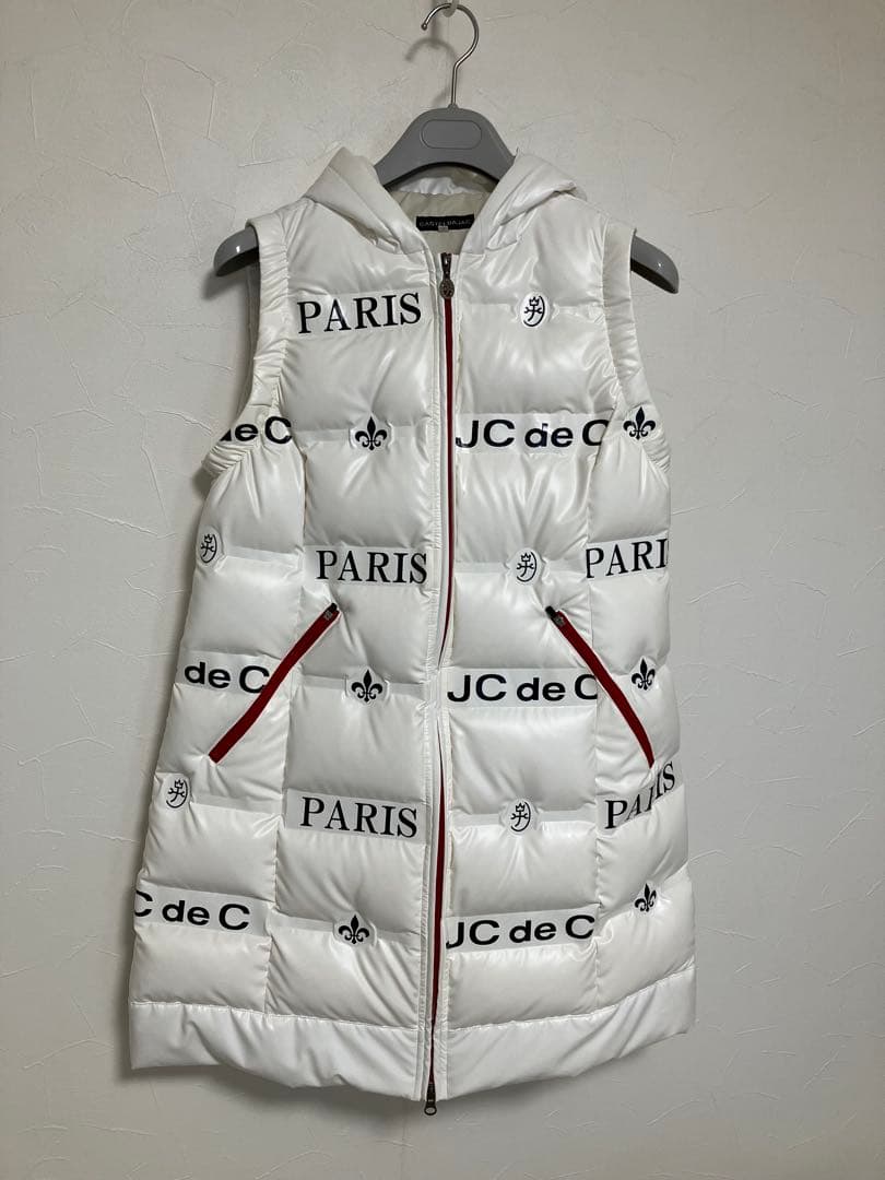 CASTELBAJAC 袖無し　ダウン　コート　白　ベスト　フード