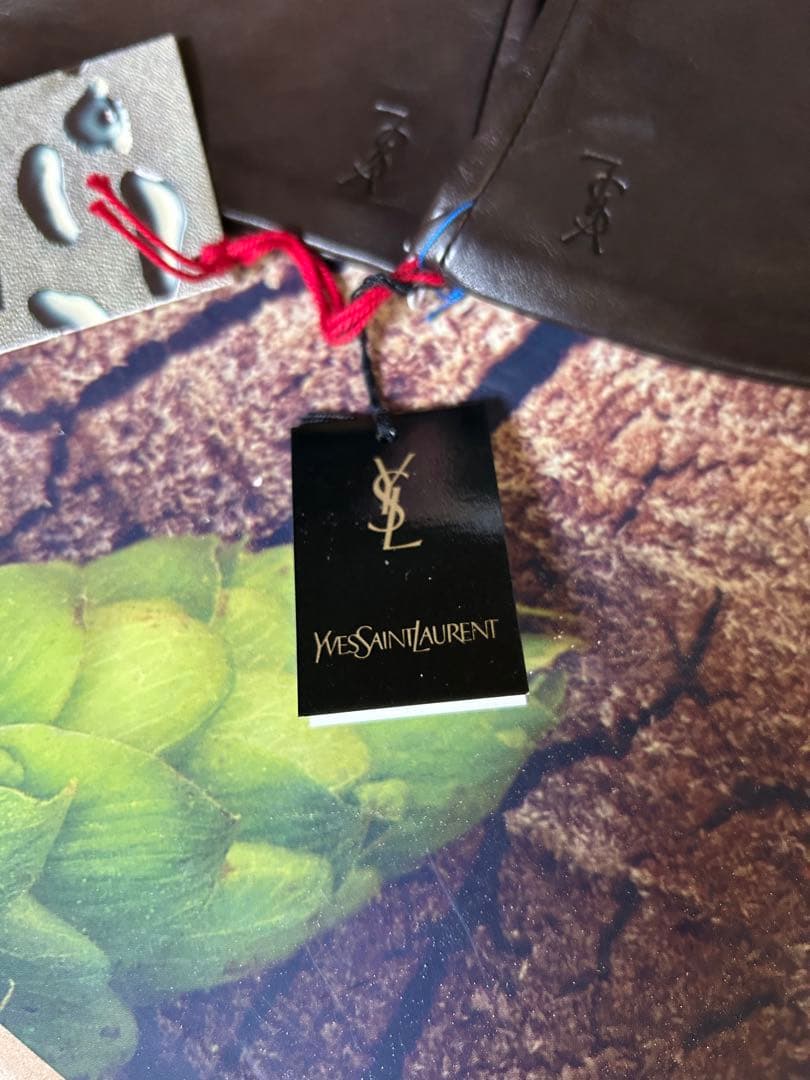 YVES SAINT LAURENT レザーグローブ ブラウン