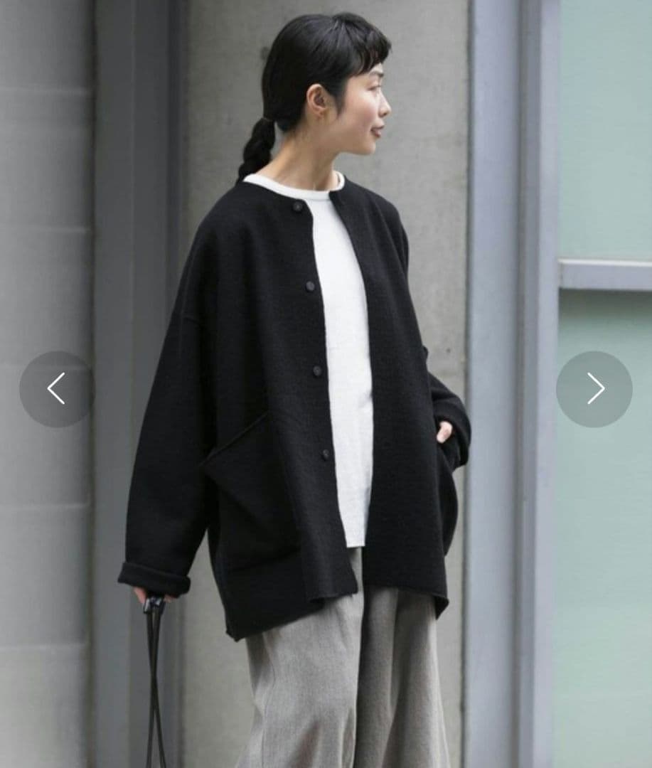 かぐれ　ウールノーカラージャケット
