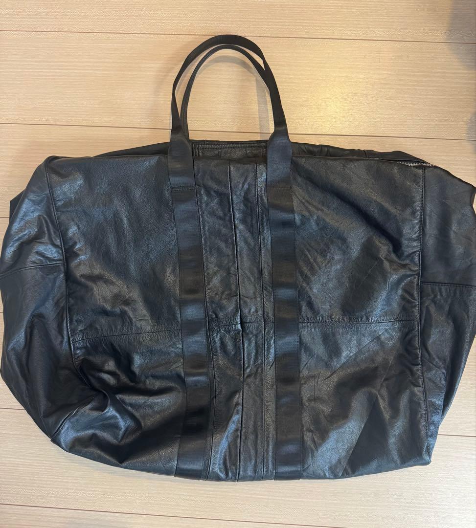 anytee レザー製黒ボストンバッグ Vintage Leather Bag
