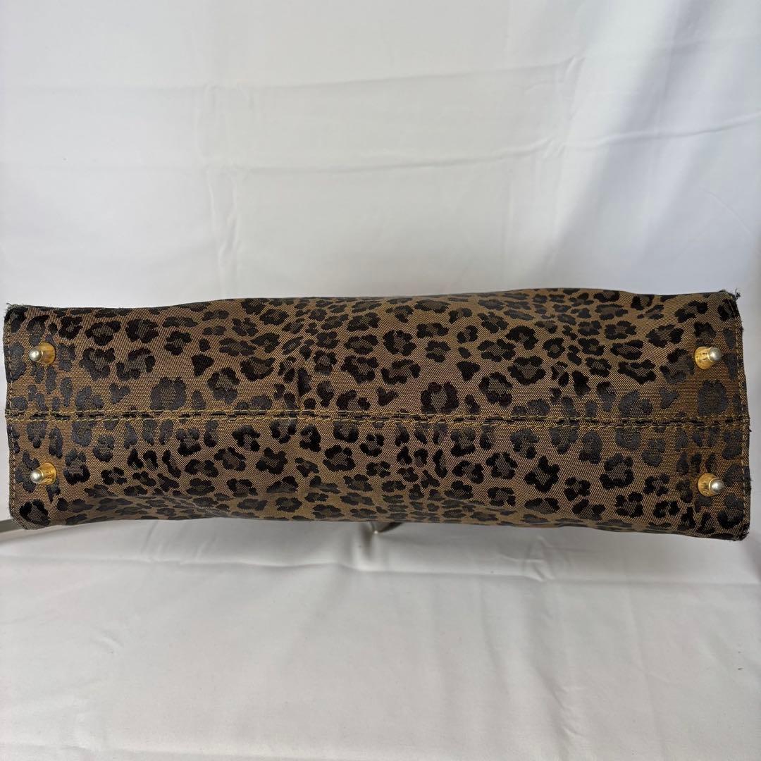 希少 フェンディ トートバッグ ハンドバッグ ヒョウ柄 ヴィンテージ ブラウン