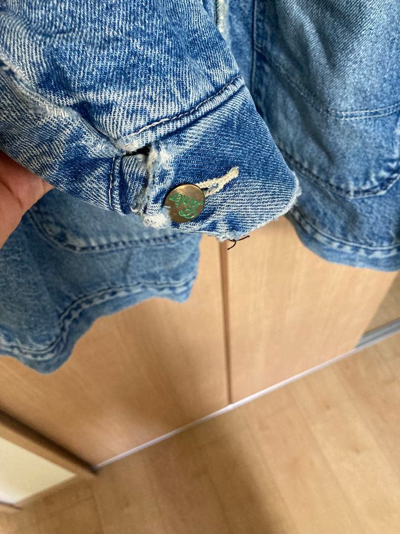 【90s/ポインターブランド】デニム カバーオール 襟コーデュロイ USA製