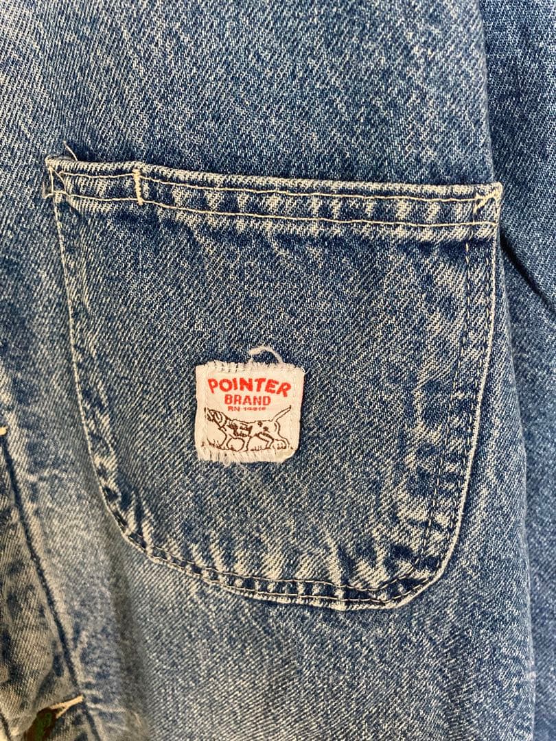 【90s/ポインターブランド】デニム カバーオール 襟コーデュロイ USA製