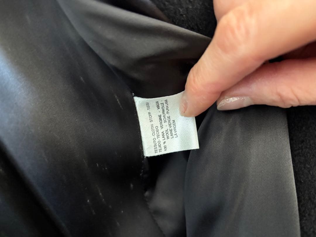 お値引き❣️マックスマーラ　バージンウール黒ダブルロングコート