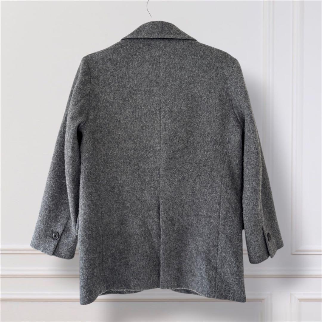シャギーオーバージャケット　S グレー　LILY BROWN