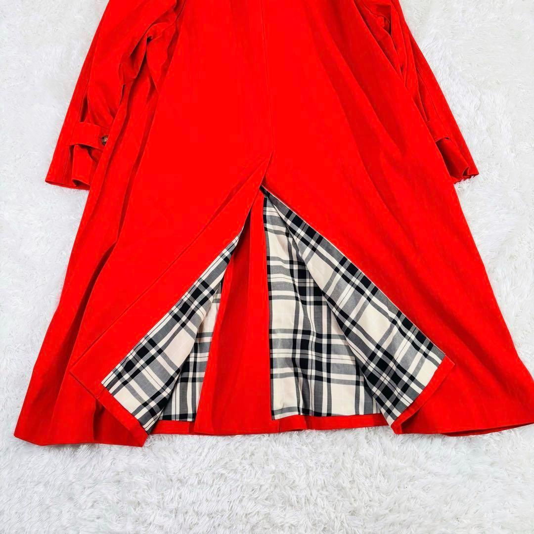 437 美品✨MACPHEEシャンブレーツイル ステンカラーコート オレンジ