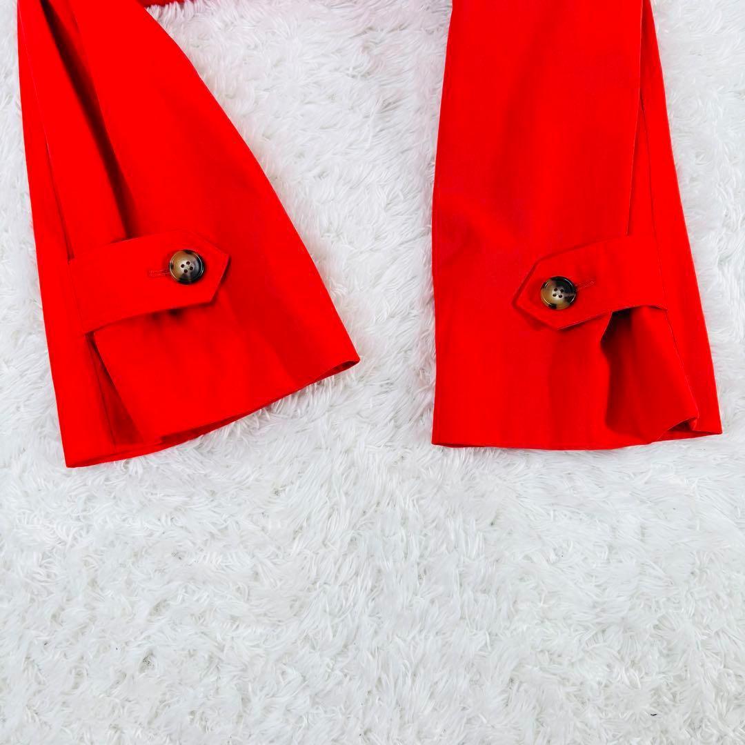 437 美品✨MACPHEEシャンブレーツイル ステンカラーコート オレンジ