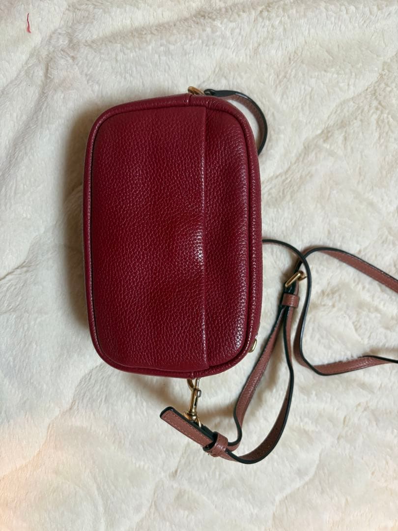 トリーバーチ ペリーボンベ カメラバッグ ショルダーバッグ ２室 レザー レッド