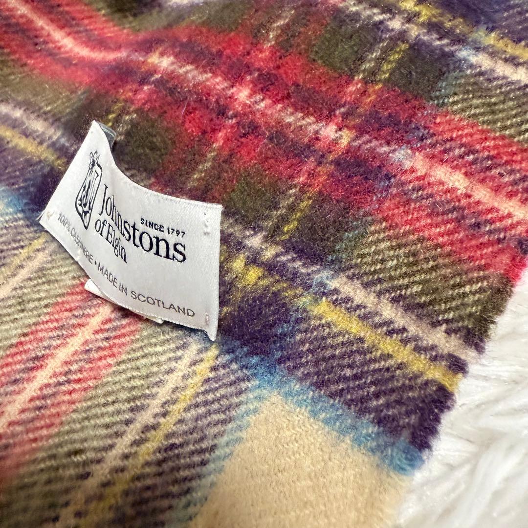 ジョンストンズ オブ エルガン スコットランド製 カシミヤ100% マフラー