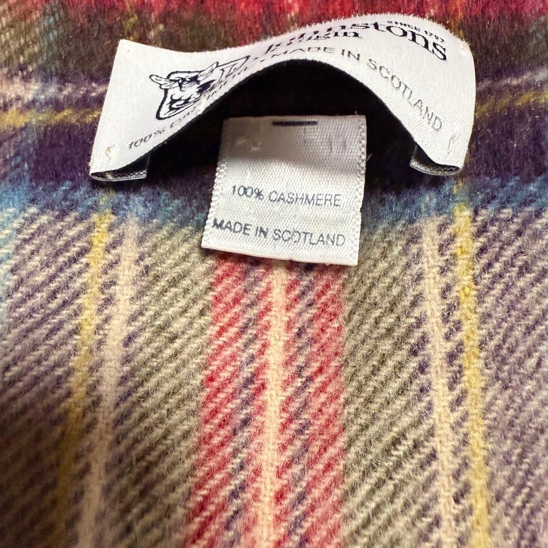 ジョンストンズ オブ エルガン スコットランド製 カシミヤ100% マフラー