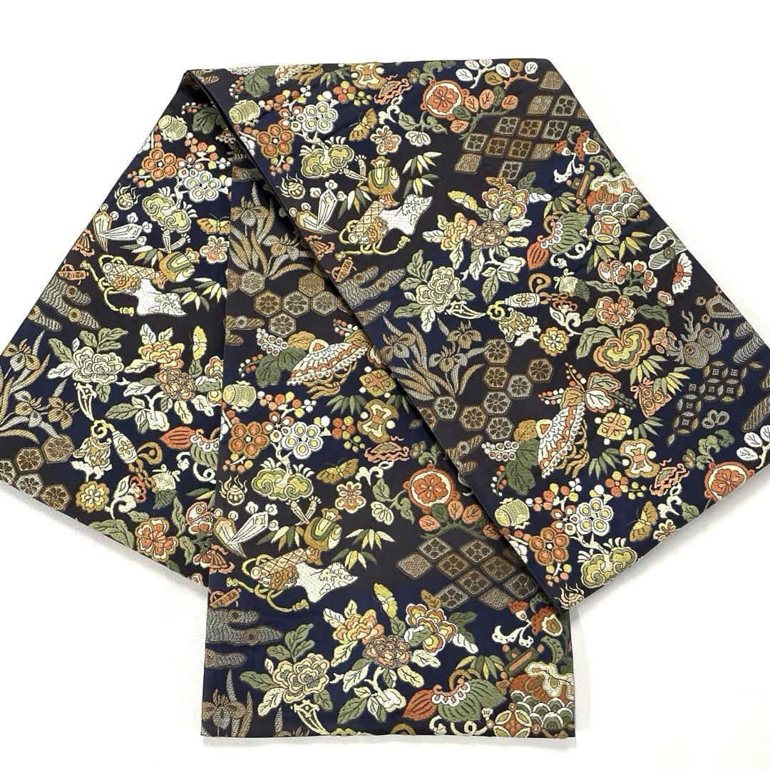 専用帯6105 ●高級 正絹 六通 袋帯 宝尽くし