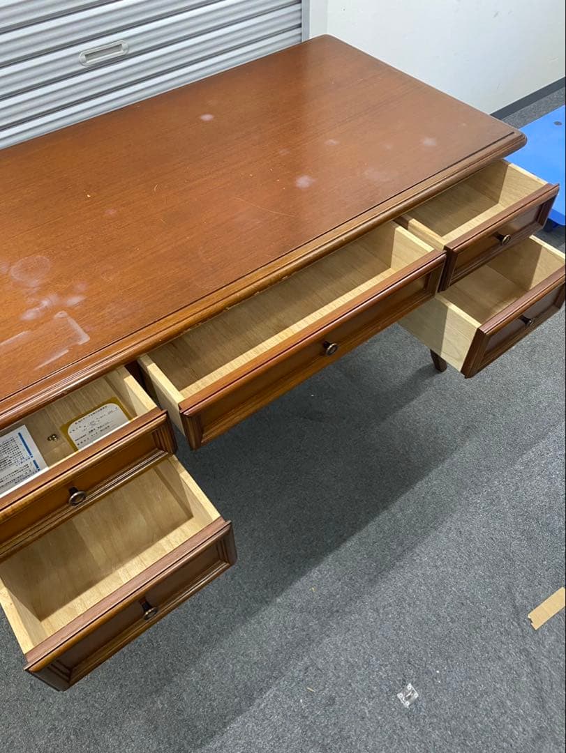 東海家具 クラシック テーブル　天然木 猫脚 デスク120cm