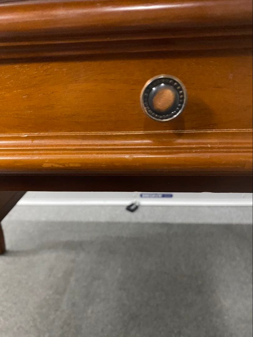 東海家具 クラシック テーブル　天然木 猫脚 デスク120cm