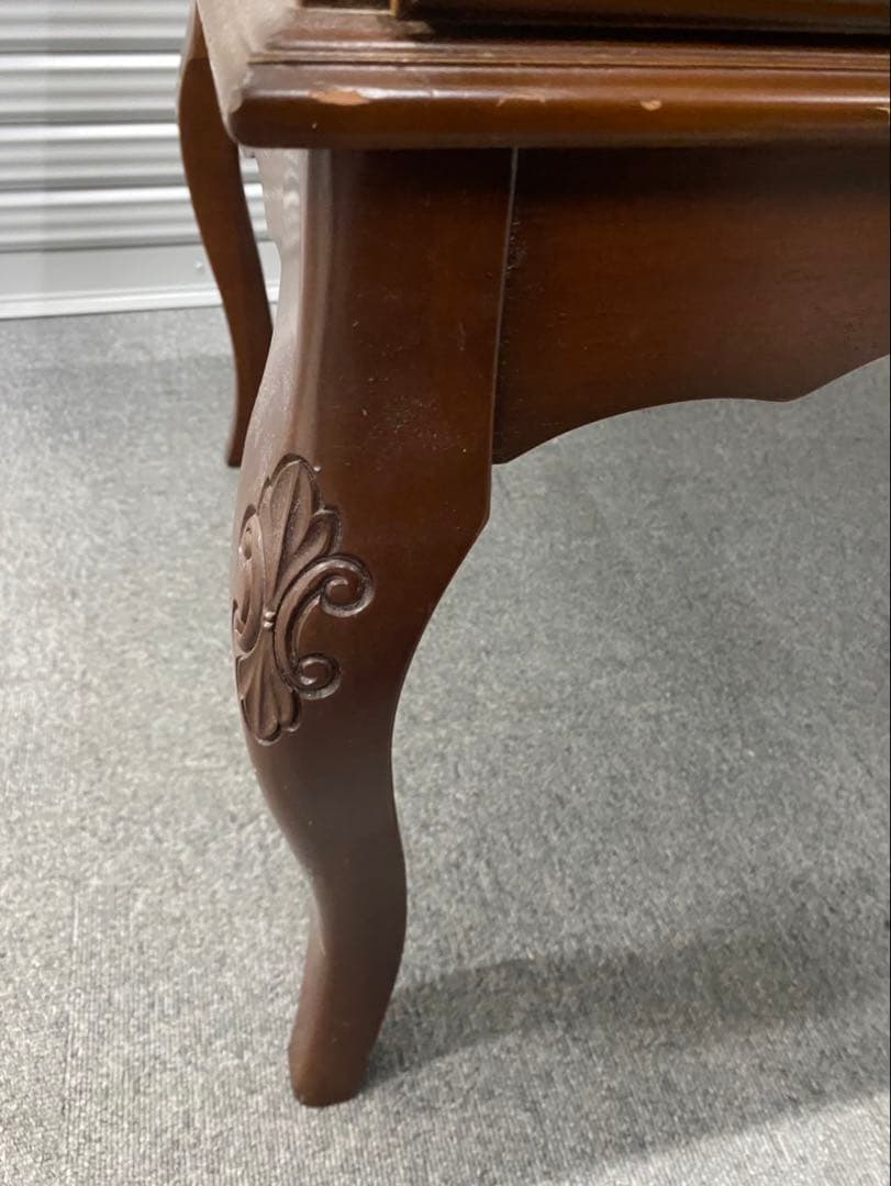 東海家具 クラシック テーブル　天然木 猫脚 デスク120cm