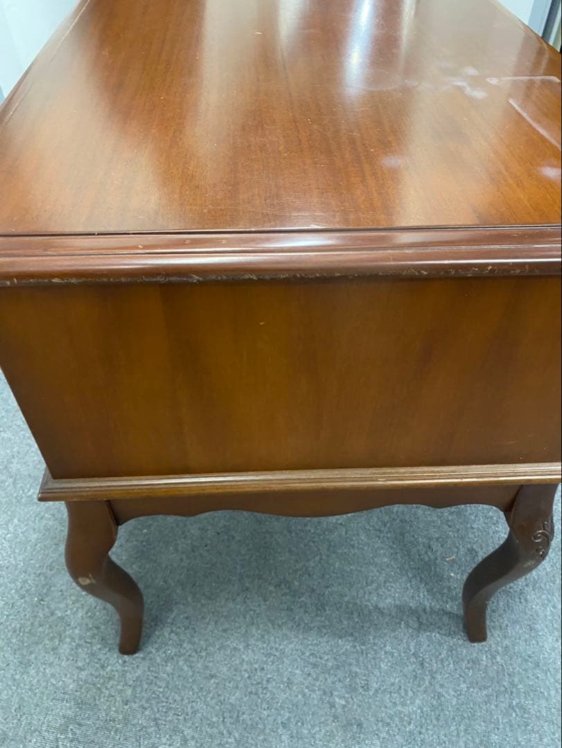 東海家具 クラシック テーブル　天然木 猫脚 デスク120cm