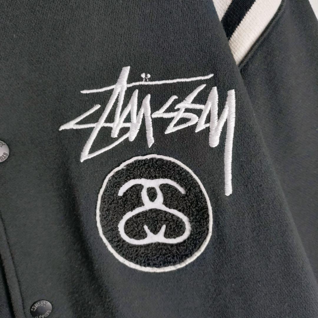 【超絶希少デザイン】OLDSTUSSY☆パイル刺繍ロゴ　Sロゴコットンスタジャン