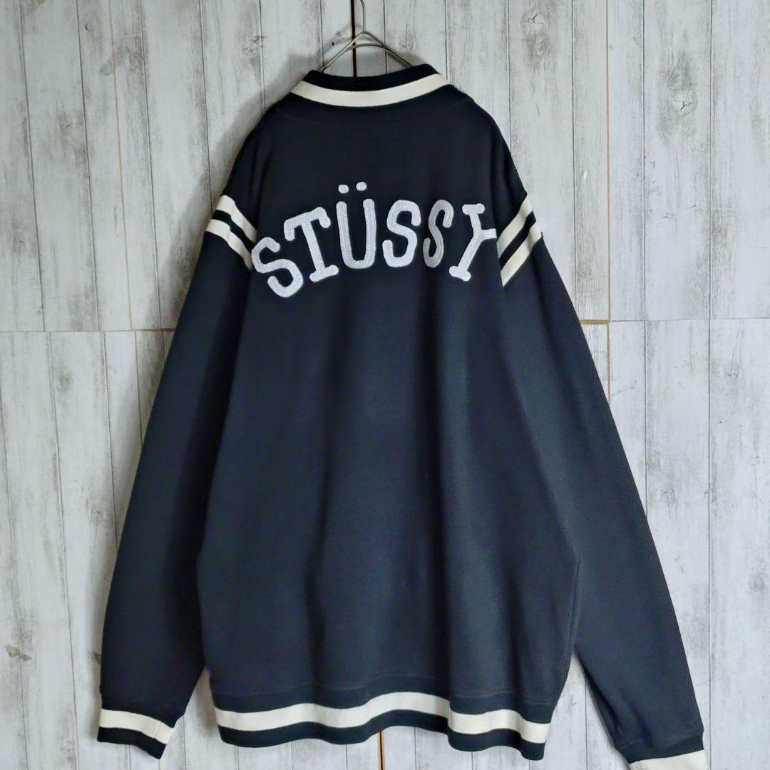 【超絶希少デザイン】OLDSTUSSY☆パイル刺繍ロゴ　Sロゴコットンスタジャン
