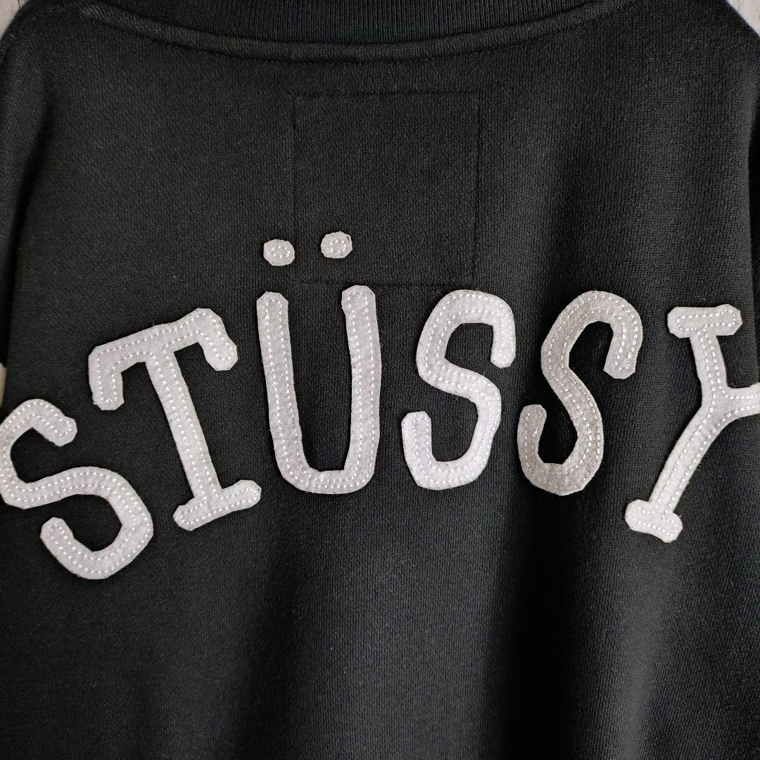 【超絶希少デザイン】OLDSTUSSY☆パイル刺繍ロゴ　Sロゴコットンスタジャン