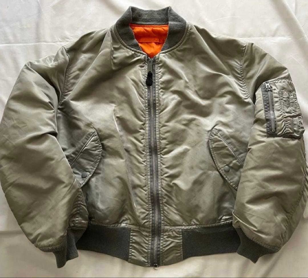 早い者勝ち！即日発送！90’s ALPHA MA-1 シルバーUSA製 短丈