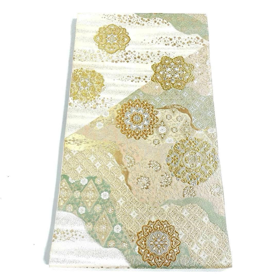 専用帯6204 ●服部織物謹製 高級 正絹 六通 袋帯 花文 華文