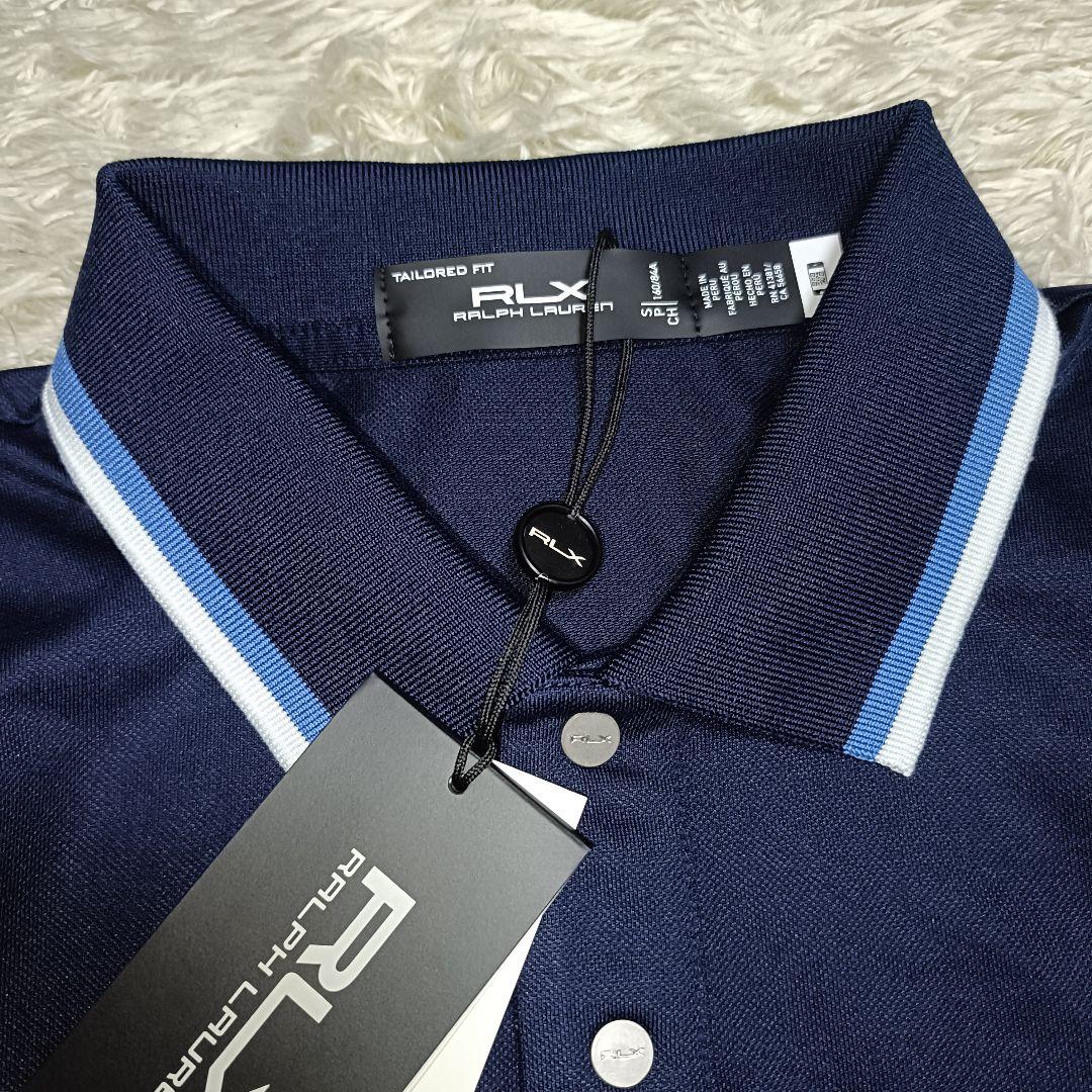 【新品】RLX ラルフローレン ロングスリーブ ポロシャツ ロゴ刺繍 ネイビー