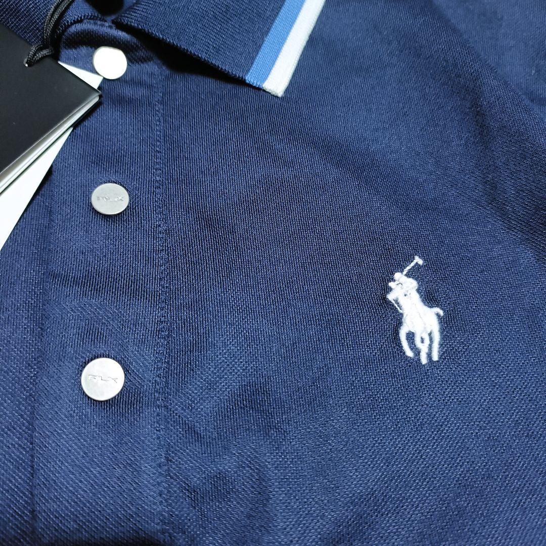 【新品】RLX ラルフローレン ロングスリーブ ポロシャツ ロゴ刺繍 ネイビー