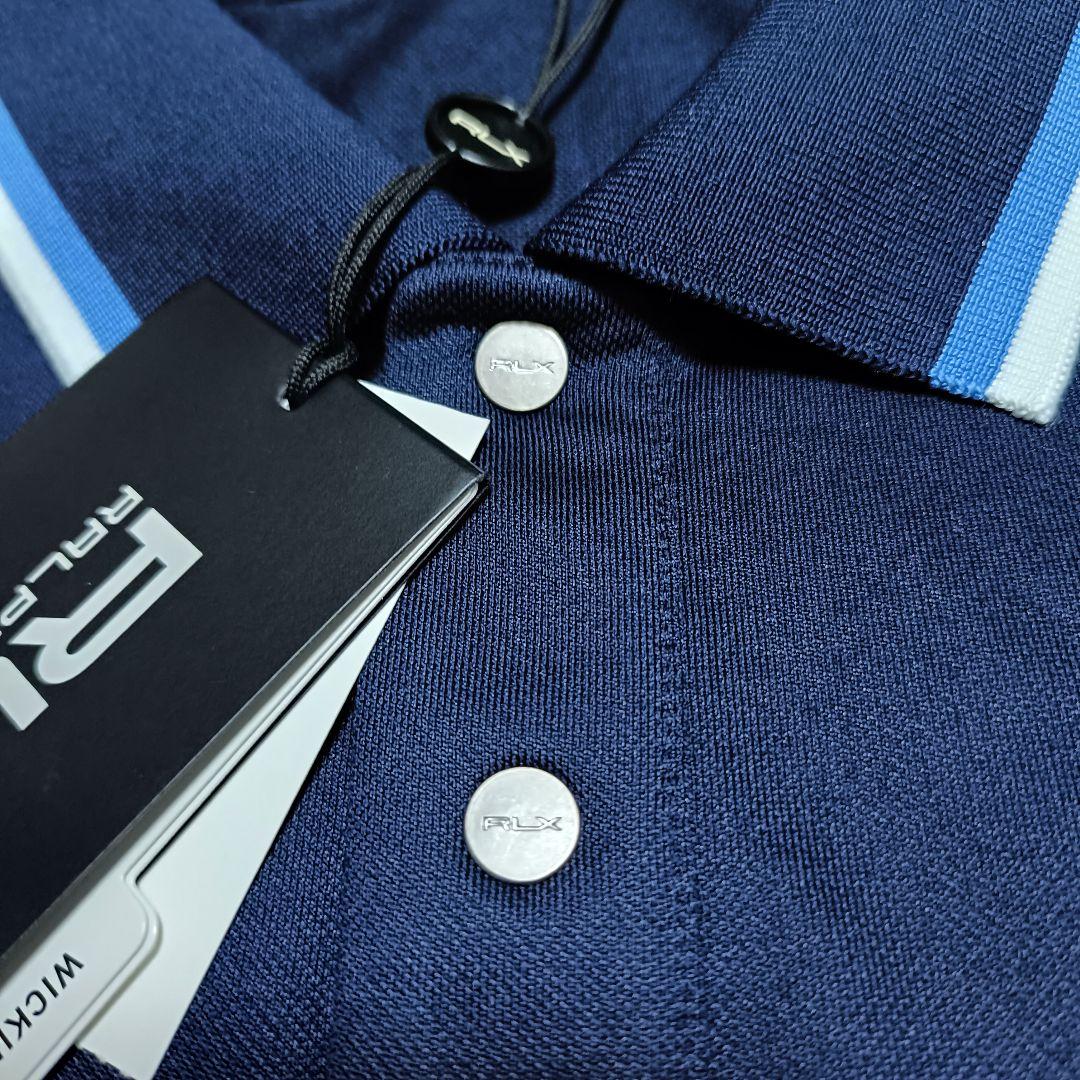 【新品】RLX ラルフローレン ロングスリーブ ポロシャツ ロゴ刺繍 ネイビー