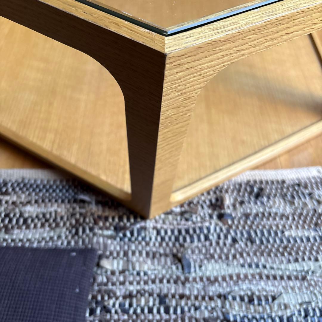 八角形ガラス木製センターテーブル