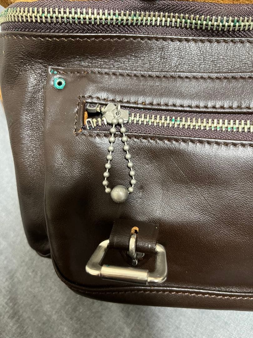 ワープアンドウーフ オリジナルウエストバッグ ダークブラウン