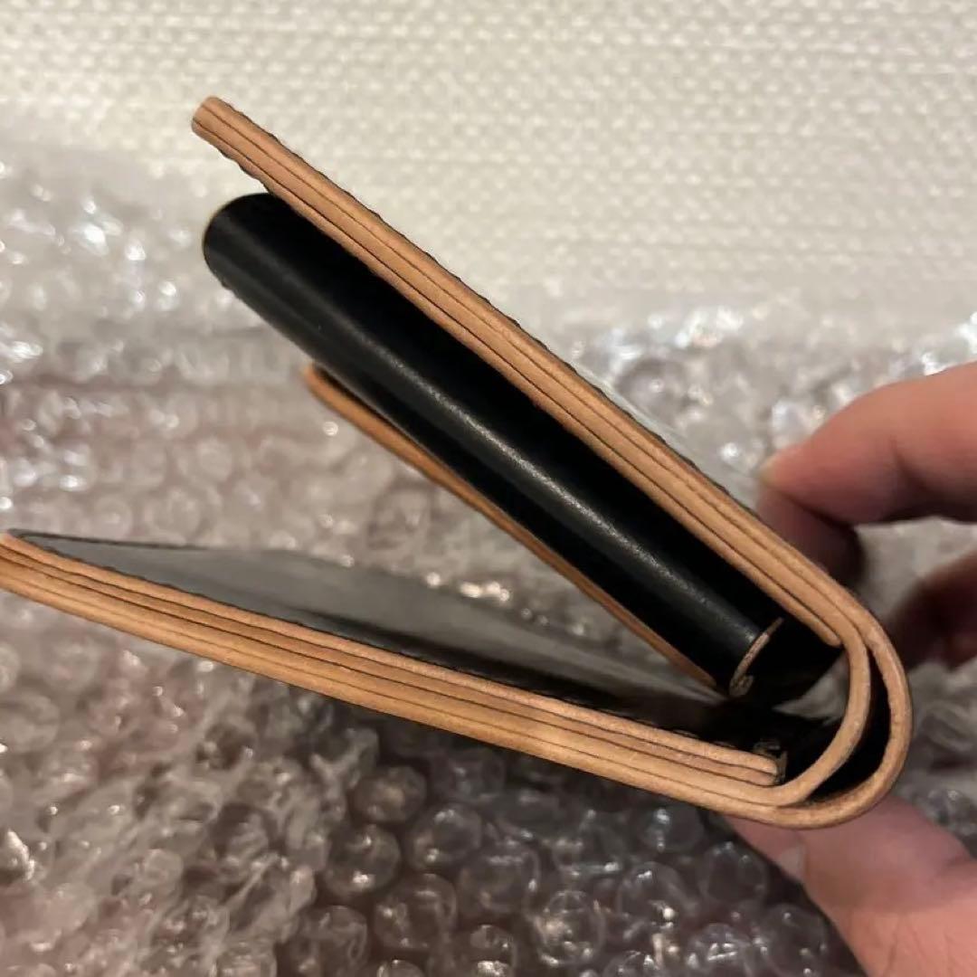 新喜皮革　フルコードバン二つ折り財布　ブラック