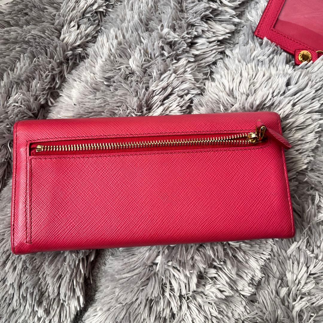 極美品✨プラダ　フィオッコ　2点　サフィアーノ　カードケース付き　ピンク