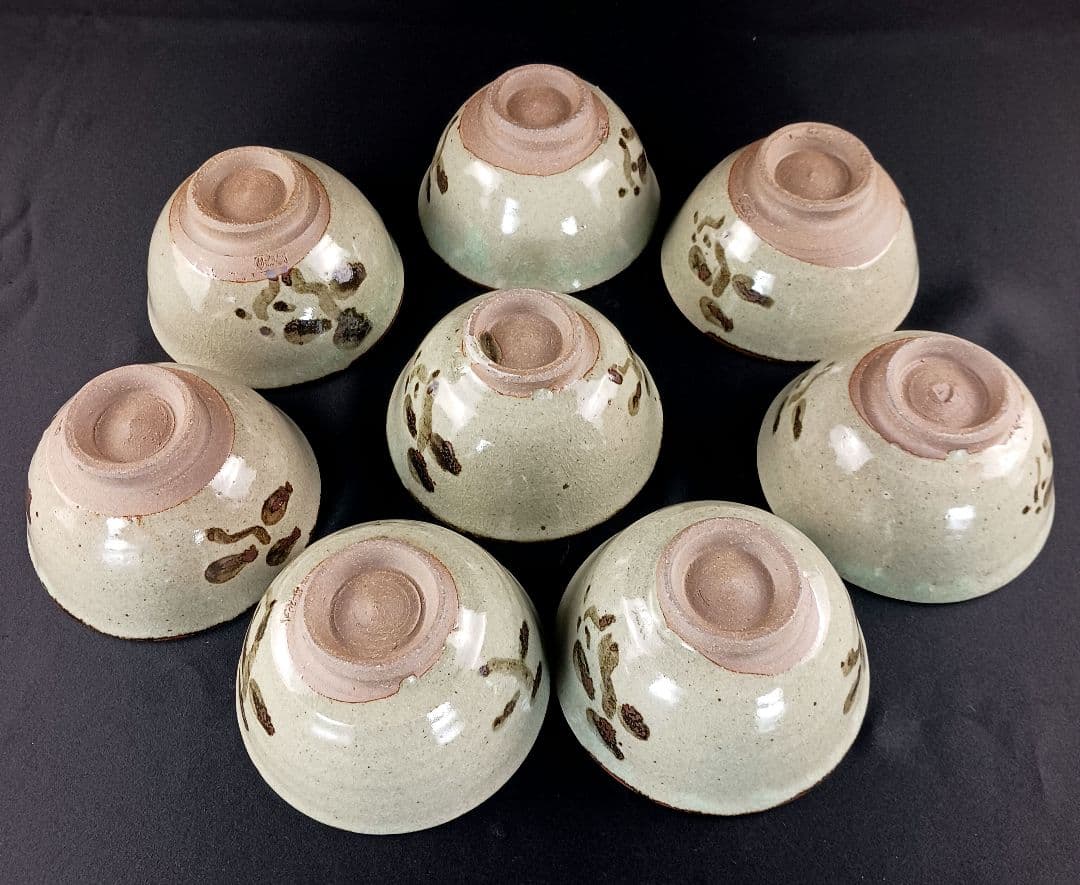 Y2227-4 延寿窯 絵唐津 数茶碗 8客セット 共箱