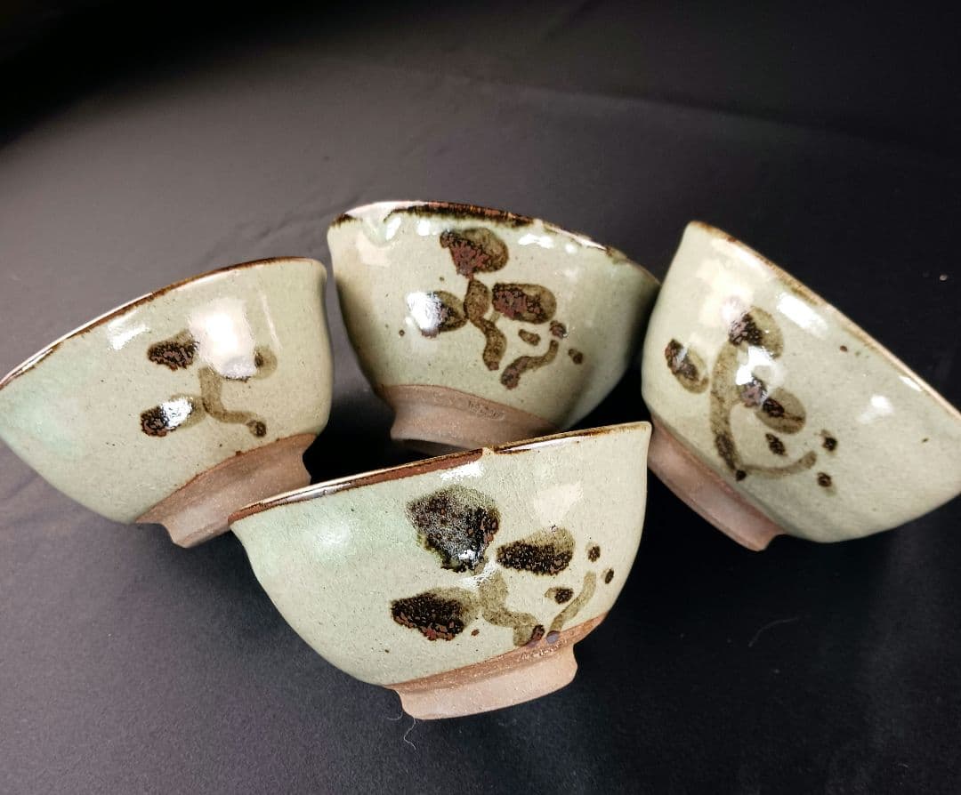 Y2227-4 延寿窯 絵唐津 数茶碗 8客セット 共箱