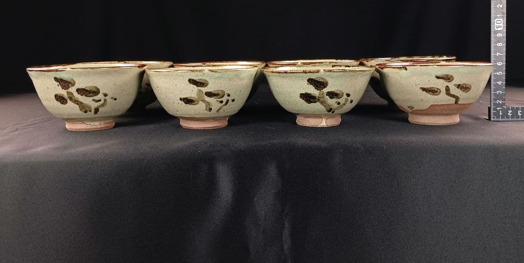 Y2227-4 延寿窯 絵唐津 数茶碗 8客セット 共箱