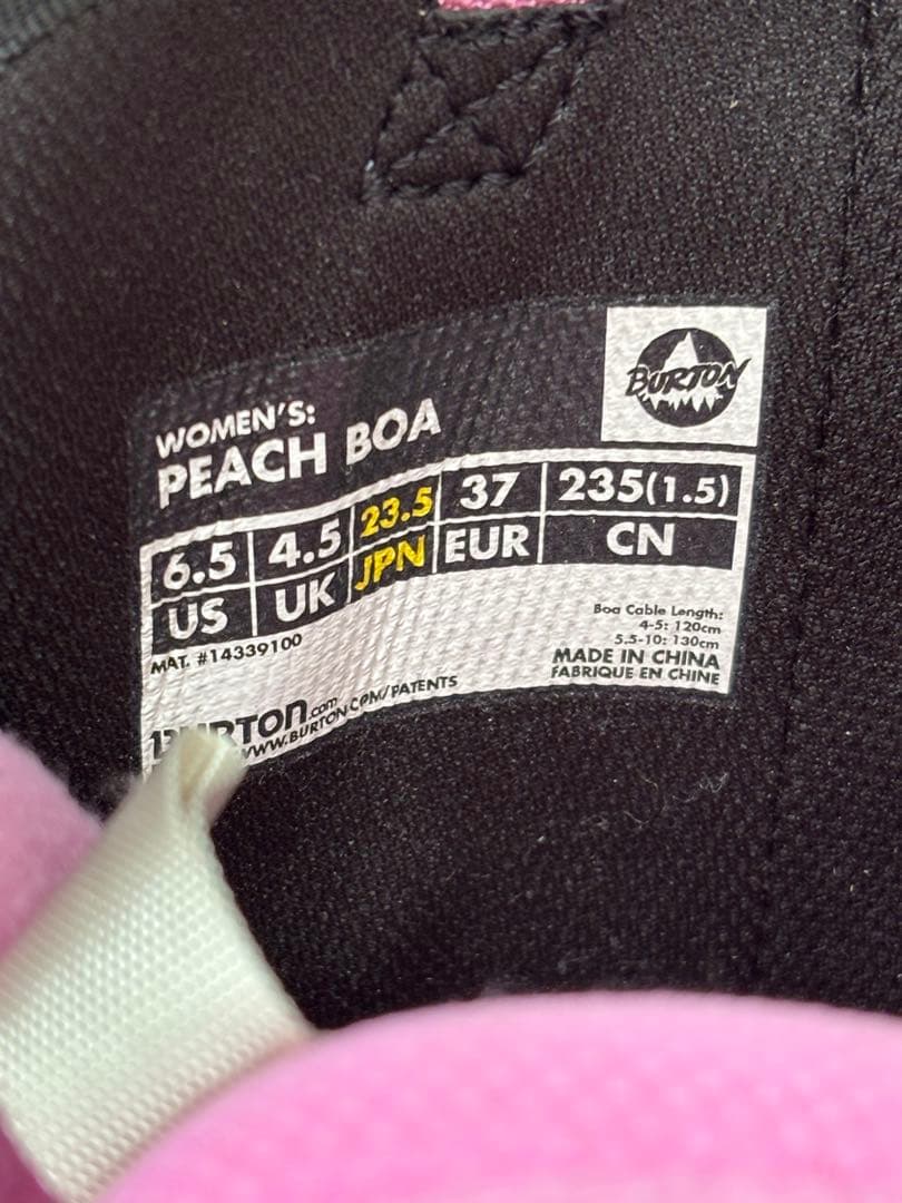 ao様分　　　 BURTON PEACH スノーボードブーツ ブラック/ピンク