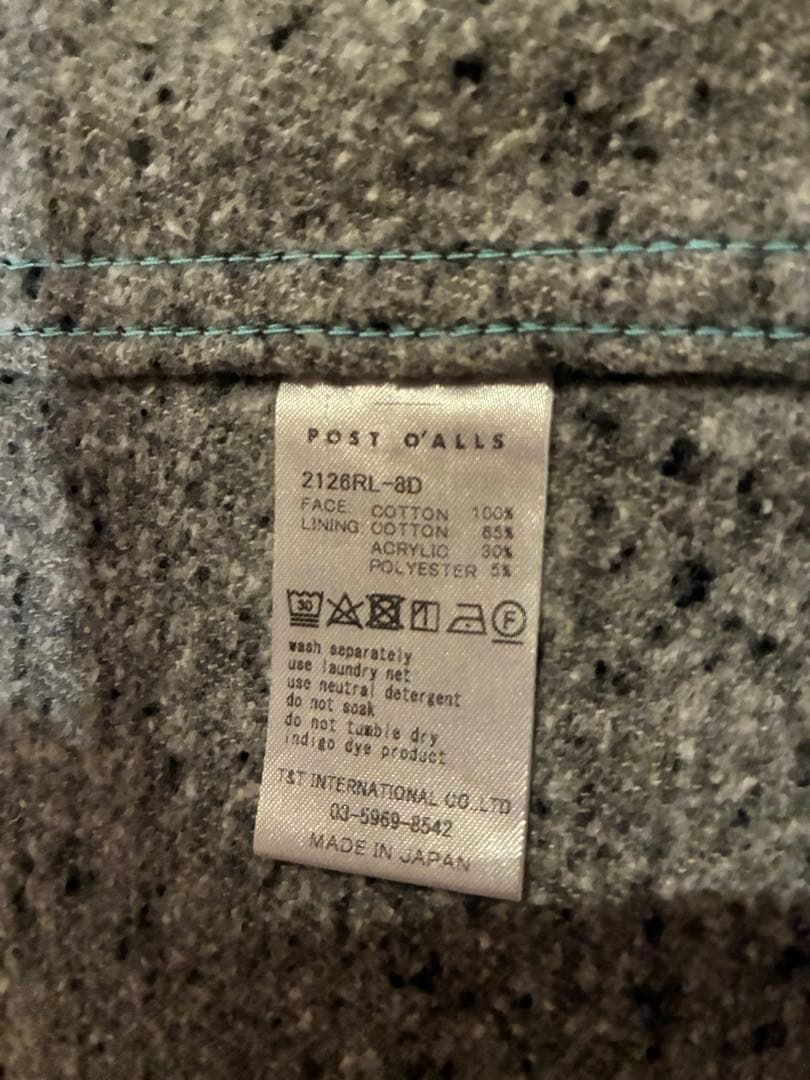 ジャケット・アウター POST O'ALLS denim with lining indigo