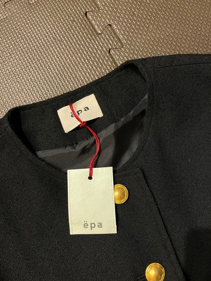 新品　epa tweed short jacket ブラック　レディース